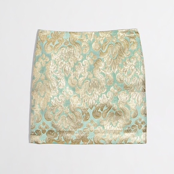 New J. Crew Factory Metallic Brocade Mini Skirt - Picture 1 of 4